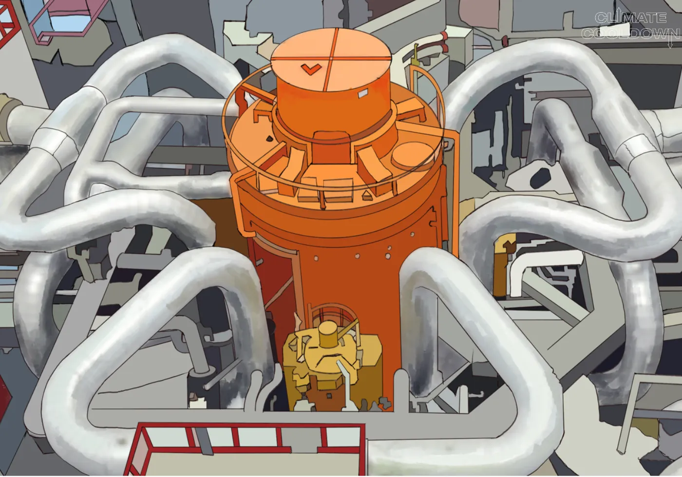 Illustrated advanced next-generation nuclear reactor featuring modern safety systems